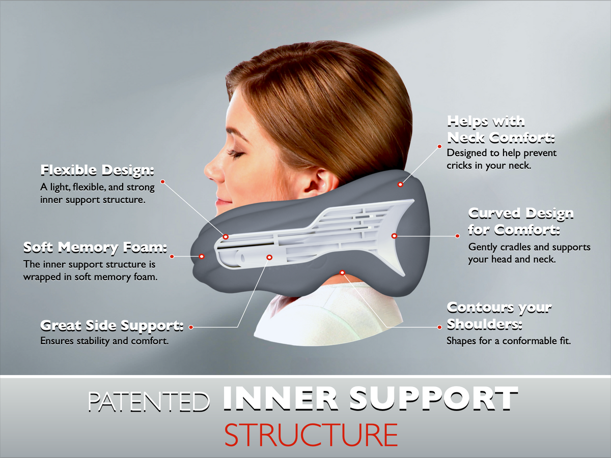 Side view of the neck sofa pillow showcasing its unique features.