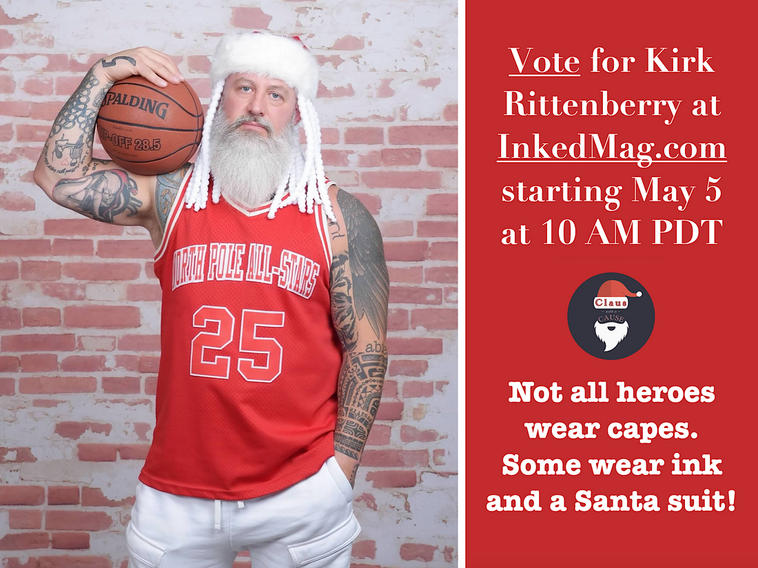 Kirk Rittenberry holding a basketball posing for his non-profit